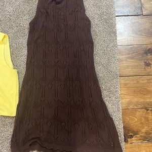 a crochet short dress